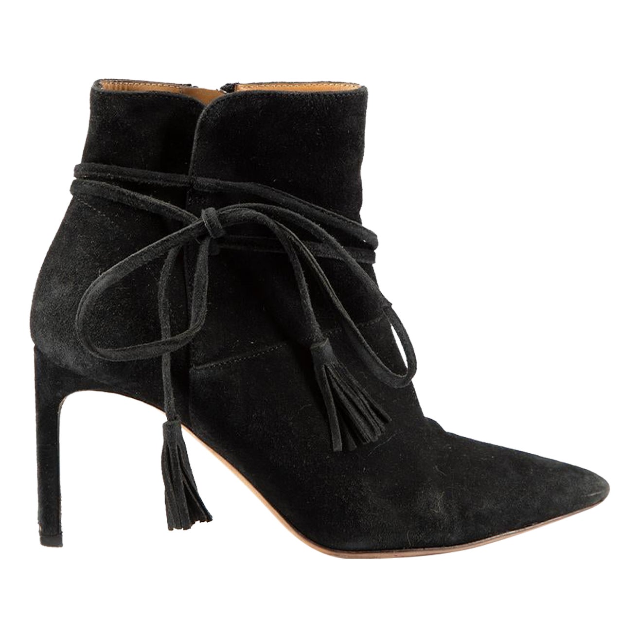 Ba-as Bottes à bout pointu en daim noir Taille IT 37 en vente