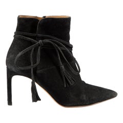 ba&sh Black Suede Point Toe Ankle Boots Size IT 37