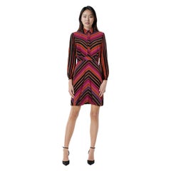 Used Diane Von Furstenberg Striped Silk Dress Size M
