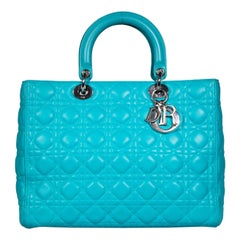 Dior 2014 Turquoise Lambskin Large Lady Dior
