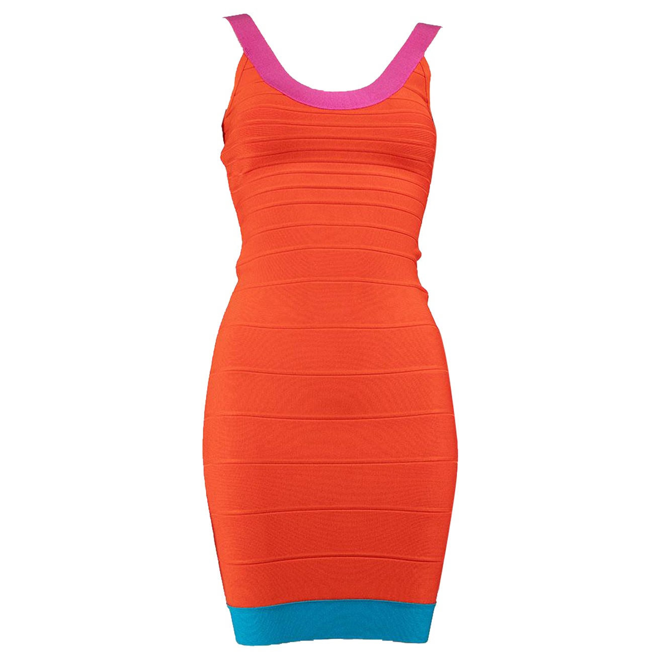 Herve Leger Colorblock Bandage Mini Dress Size XS For Sale