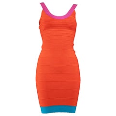 Herve Leger Colorblock Bandage Mini Dress Size XS