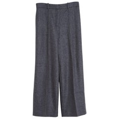 The Row Pantalon FR36 Wide Leg Soft Grey Wool Flannel Pants UK8 US4
