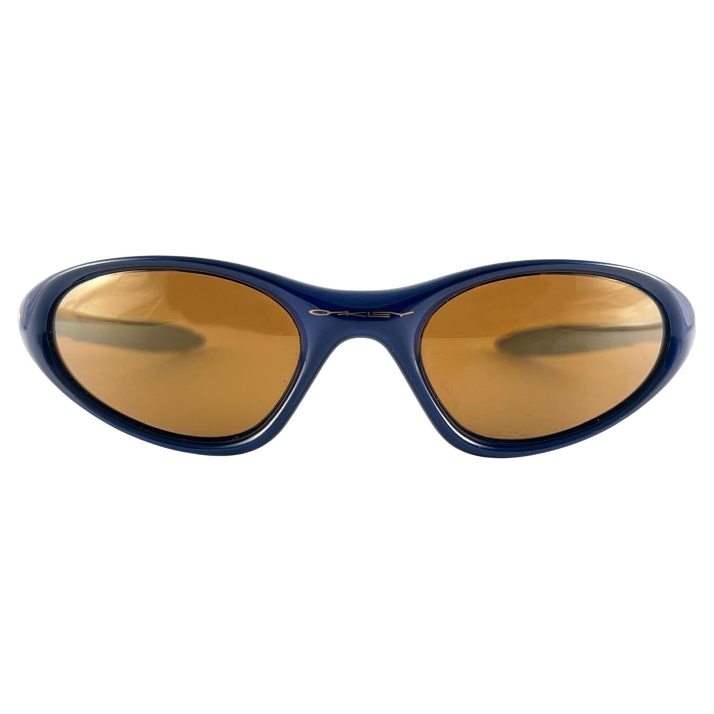 New Vintage Oakley Minute Metallic Blue Polarised Lenses 2000's Sunglasses