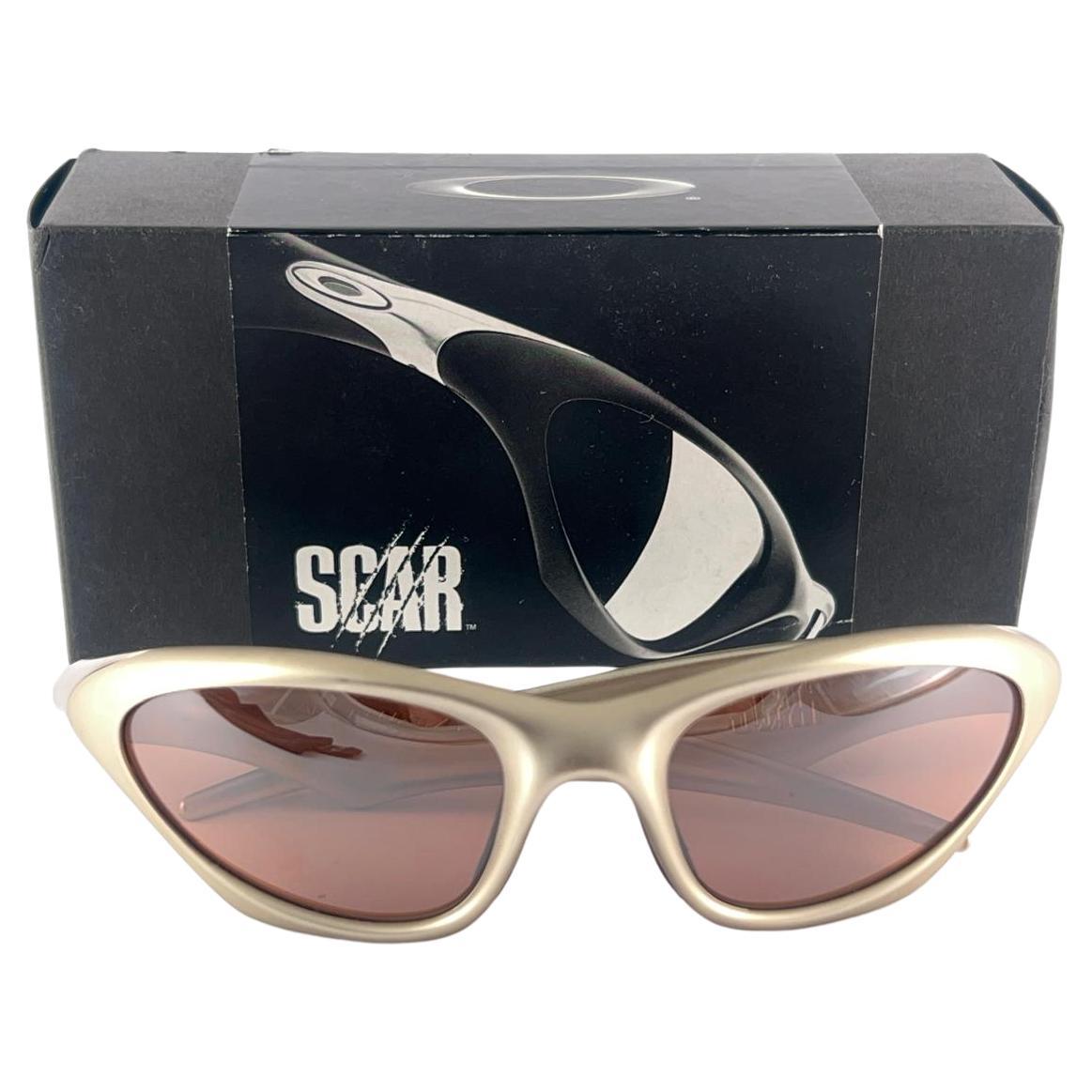 New Vintage Oakley Scar Salmon Iridium Lenses Sunglasses 1990's Made in Usa For Sale