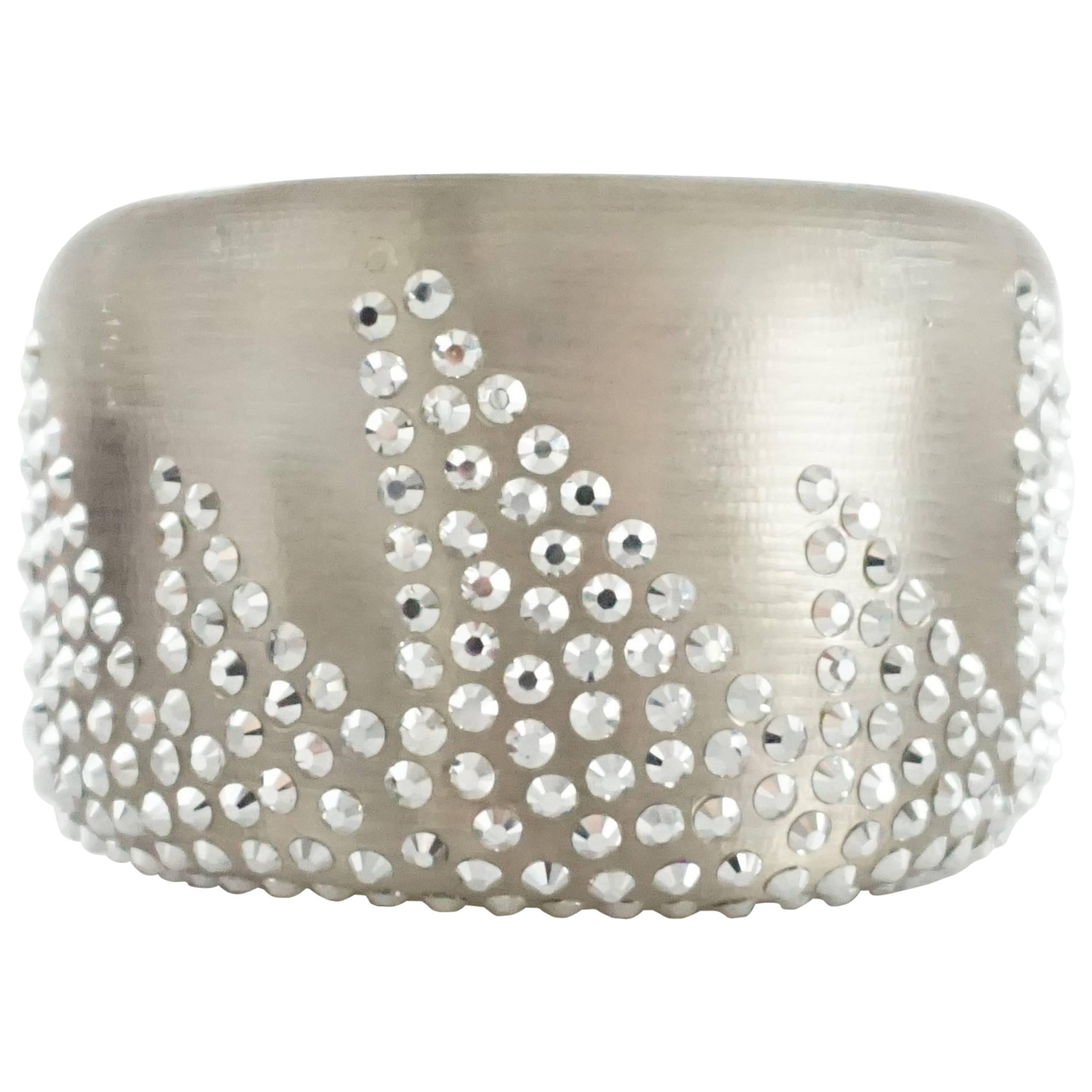 Alexis Bittar Taupe Rhinestone Enamel Cuff