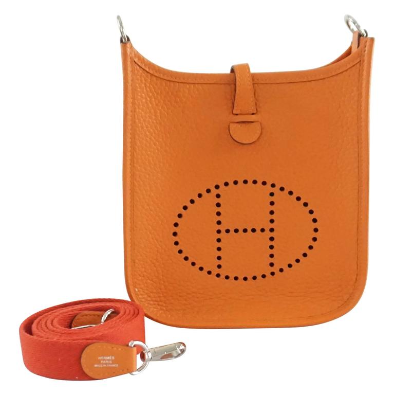 Hermes Orange Clemence TPM Mini Evelyne 2016 at 1stDibs hermes mini
