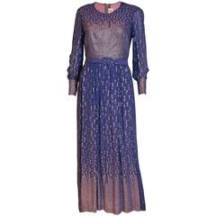 Hardy Amies Blue and Gold Gown 11