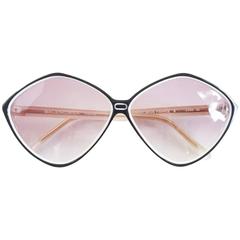 Balenciaga Black and White Diamond Shape Lucite Sunglasses - 1980's 4