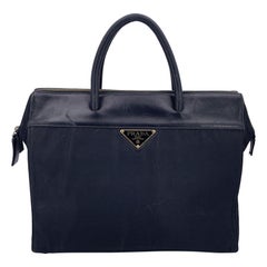 Prada Vintage Black Nylon Tessuto Tote Bag with Defects
