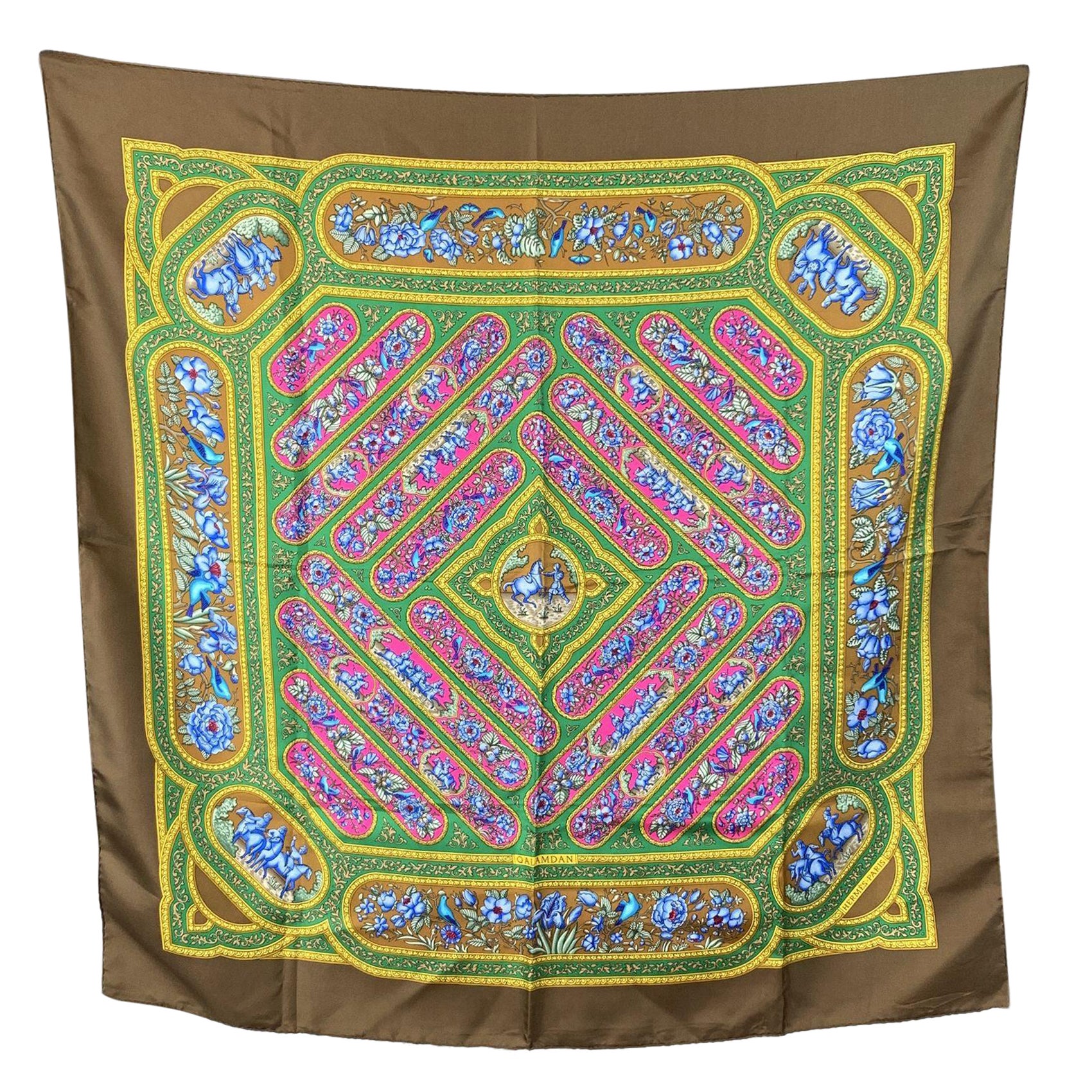 Hermes Paris Vintage Silk Scarf Qalamdan 1990 Catherine Baschet