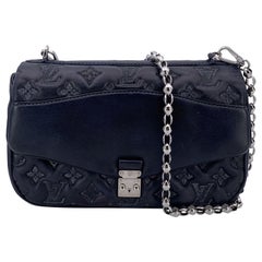 Louis Vuitton Blue Monogram Mama Broiderie Leather Shoulder Bag