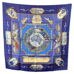 Hermes Jacquard Vintage Silk Scarf Le Geographe 1992 Laroche
