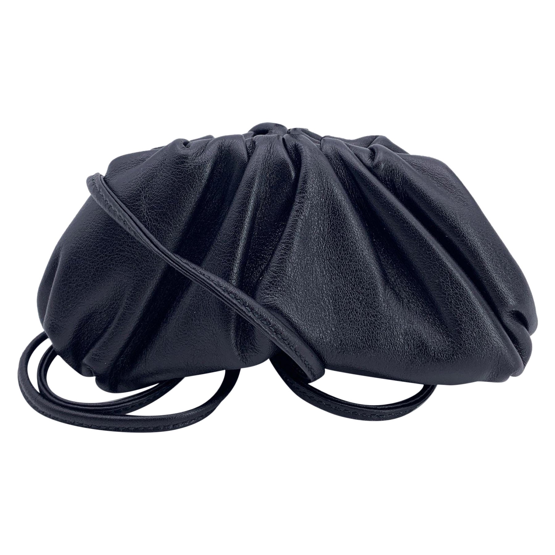 Bottega Veneta Black Leather Micro Pouch Accessory or Necklace