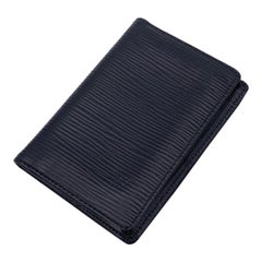 Louis Vuitton Black Epi Leather Card Holder Pocket Organizer Wallet