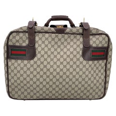 Gucci Vintage GG Supreme Monogram Canvas Suitcase Travel Bag