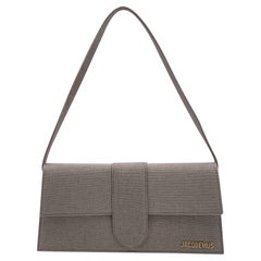 Jacquemus Beige Linen Le Long Bambino Structured Shoulder Bag