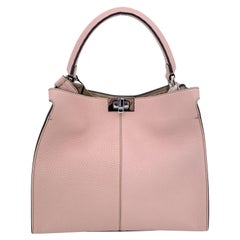 Fendi Selleria Pink Leather Peekaboo X-Lite Medium Top Handle Bag