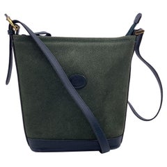Gucci Vintage Green Suede Leather Bucket Crossbody Shoulder Bag