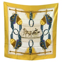 Hermes Paris Vintage Silk Scarf Carrick a Pompe 1975 Ledoux