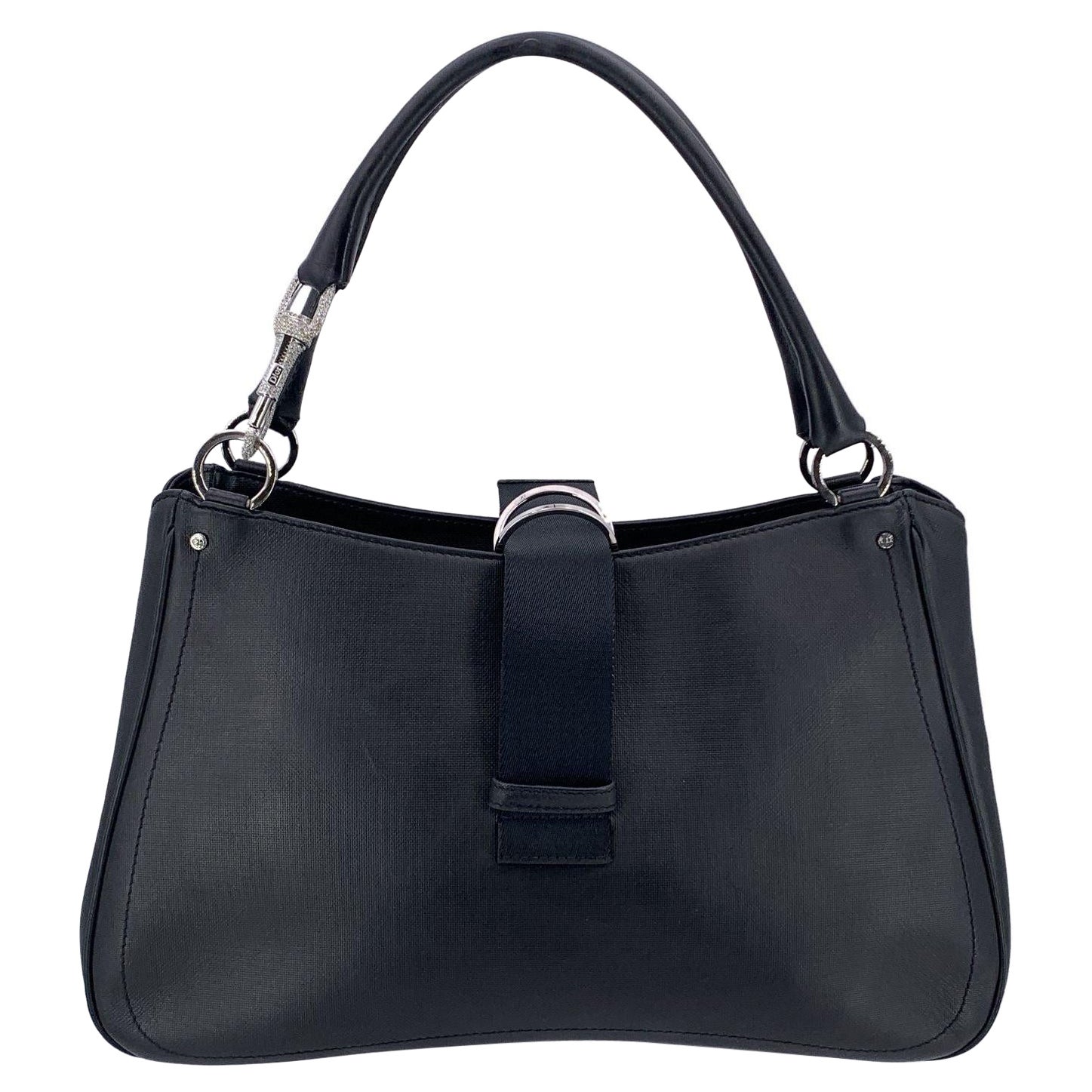 Christian Dior Black Canvas Hardcore Crystal Shoulder Bag