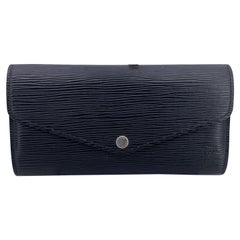 Louis Vuitton Black Epi Leather Long Continental Sarah Wallet