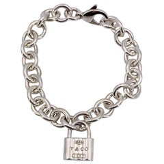 Tiffany & Co. Sterling Silver Tiffany 1837 Padlock Charm Bracelet