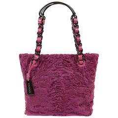 Chanel Purple Fur Small Tote Bag 9