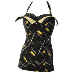 Vintage 50s Geo Abstract Swimsuit