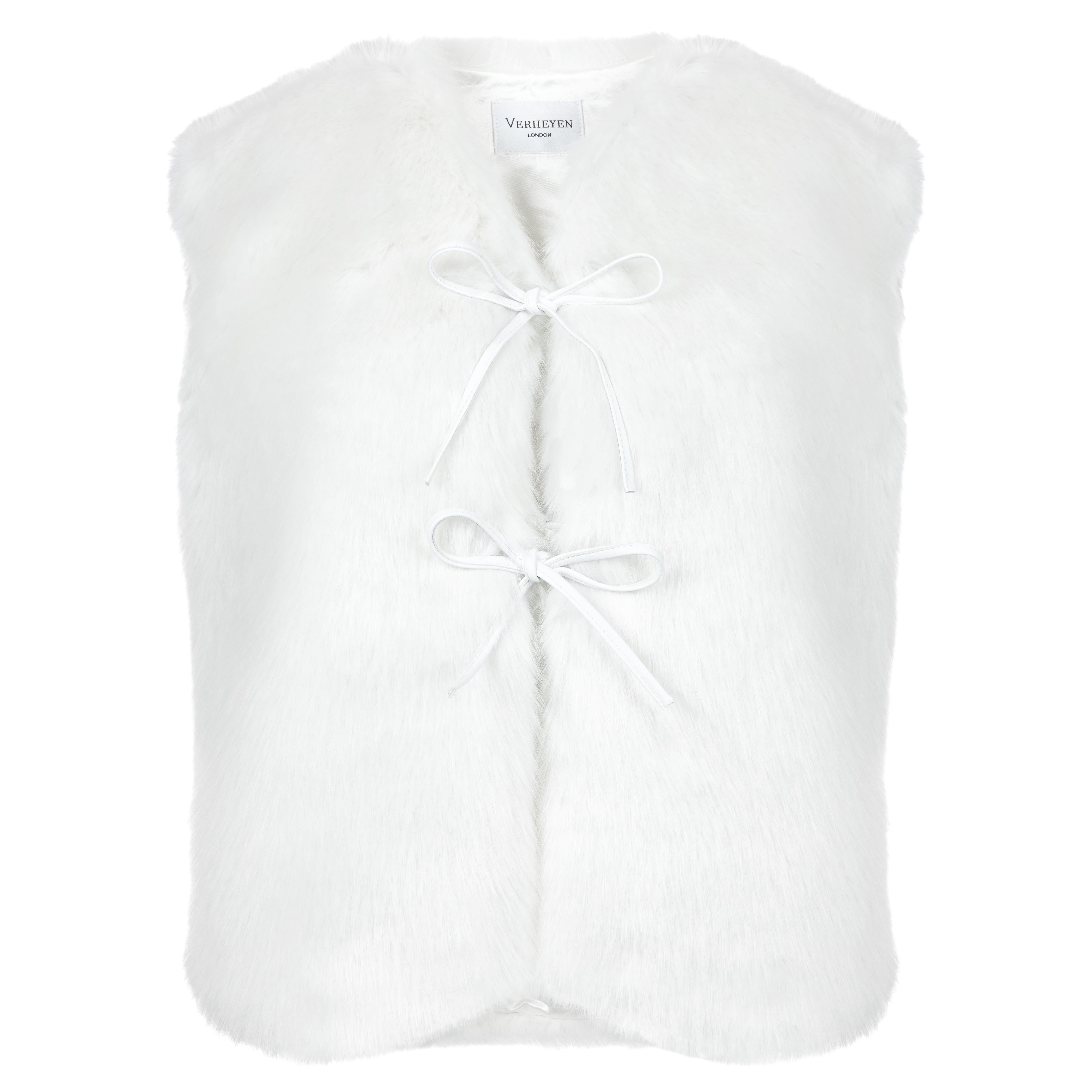 Verheyen London Faux fur Gilet in White - Size Small (Uk 6-10)