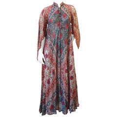 1970s Angel Sleeve Adini Maxi Gown at 1stDibs