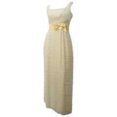 60s Yellow Lace Tiered Dress