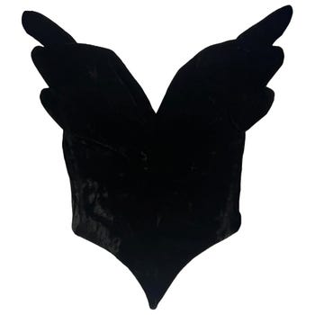 Thierry Mugler Velvet Winged Bustier Corset Top, 1987