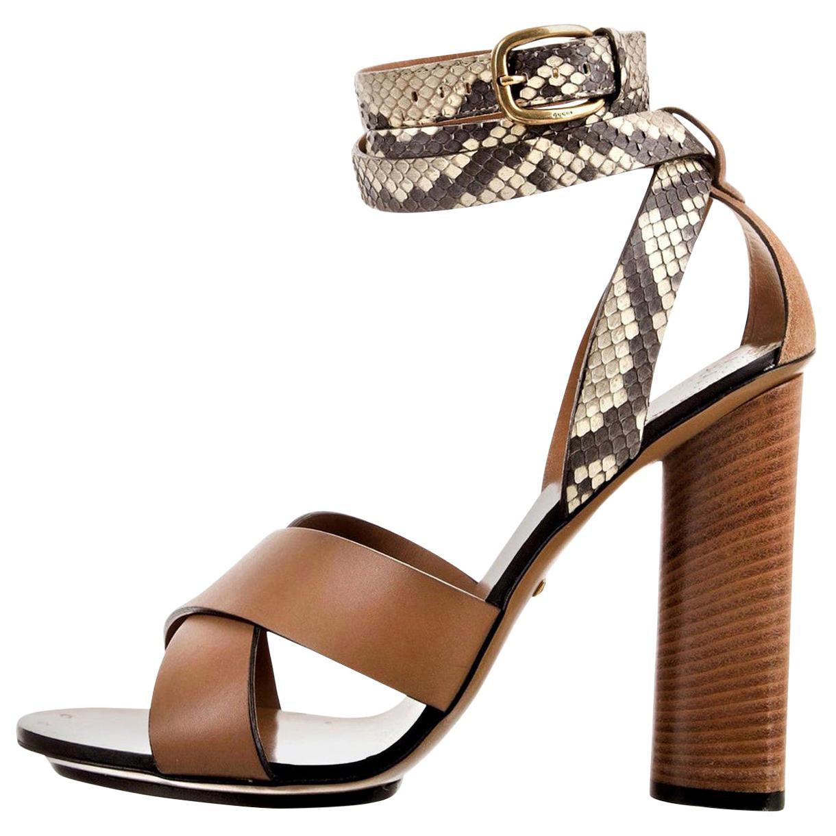 New Gucci Lykke Li Python Spring 2015 Runway Pumps Heels Sz 39.5