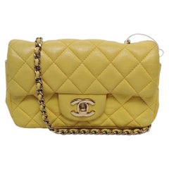 Chanel Classic Flap Extra Super Mini Yellow Lambskin Gold Hardware, 2011