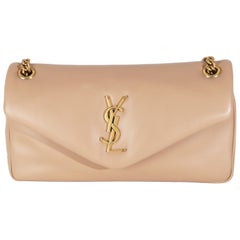 Saint Laurent Dark Toffee Plunged Lambskin Small Calypso