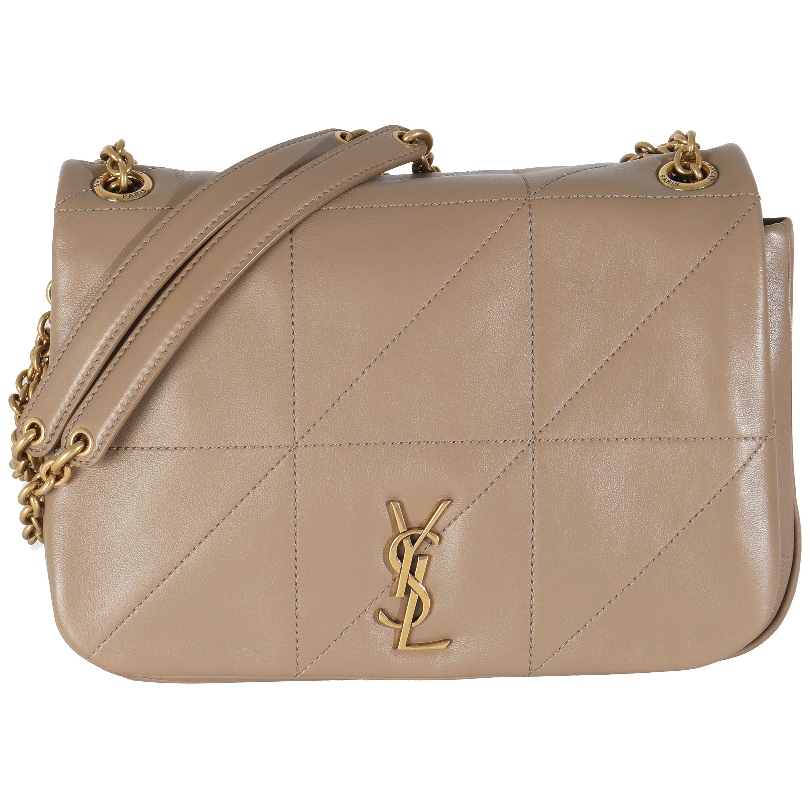Saint Laurent Madder Brown Lambskin Matelasse Monogram Small Jamie 4.3 For Sale
