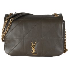 Saint Laurent Olive Lambskin Matelasse Monogram Mini Jamie 4.3