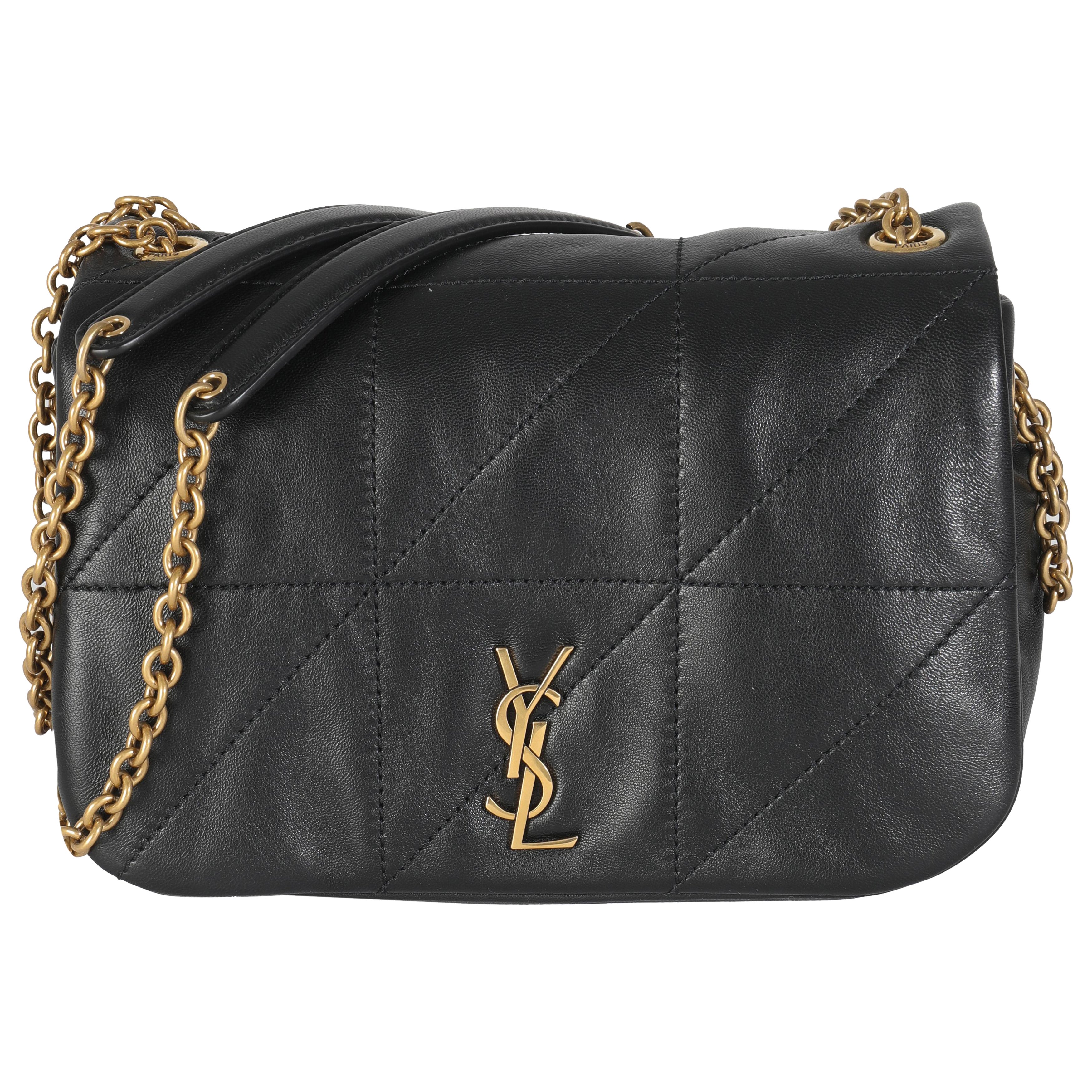 Saint Laurent Black Lambskin Matelasse Monogram Mini Jamie 4.3 For Sale