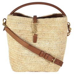 Saint Laurent Naturel Brick Raffia Le 37 Bucket Bag