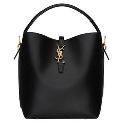 Saint Laurent Black Smooth Calfskin Le 37 Bucket Bag