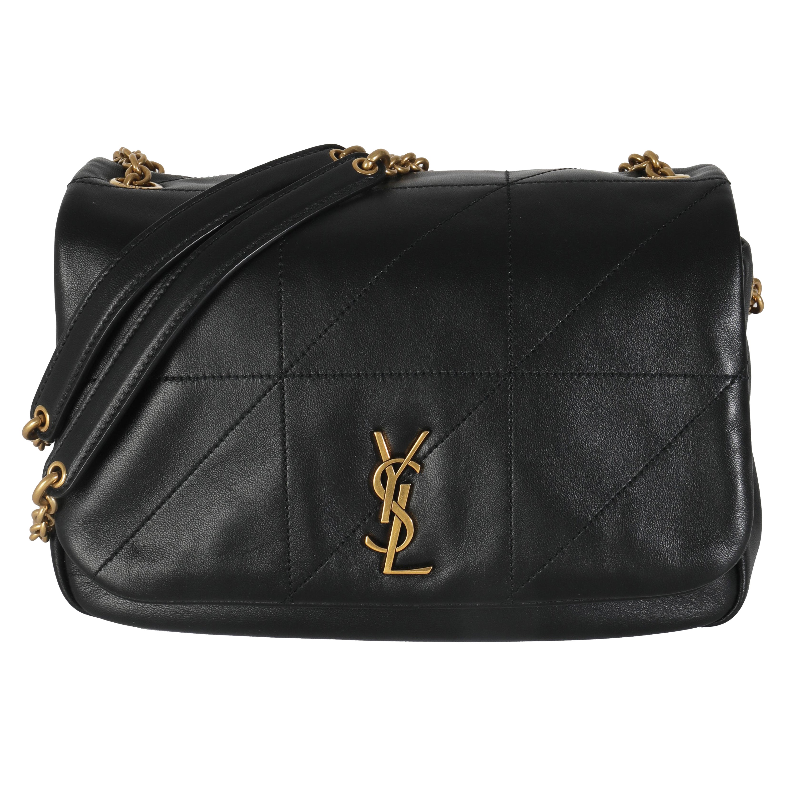 Saint Laurent Black Lambskin Matelasse Monogram Small Jamie 4.3 For Sale