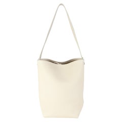 The Row Ivory Grained Calfskin Medium NS Tote Hook Bag