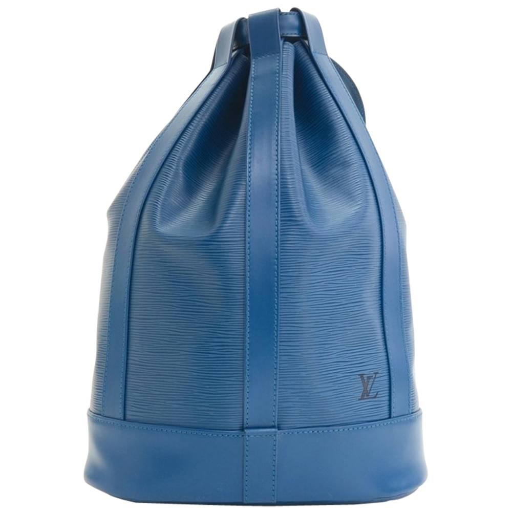Vintage Louis Vuitton Blue Randonee GM Epi Leather Shoulder Bag