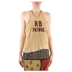 1930S Off White Distressed Wool Knit Sports Tank Top