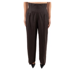 1990S Dark Chocolate Brown Custom Made Wool And Cashmere Fully Silk Charmeuse L