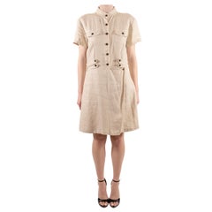 Vintage 1990S Ecru Linen Blend Romper