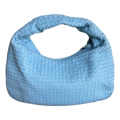 Bottega Veneta Veneta Hobo Medium Large Baby Blue Intrecciato Leather Bag 47cm