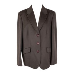 Loredana Del Monte Vintage Brown Wool Single Breasted Blazer 54 IT