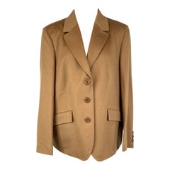 Loredana Del Monte Vintage Beige Wool Single Breasted Blazer 54 IT